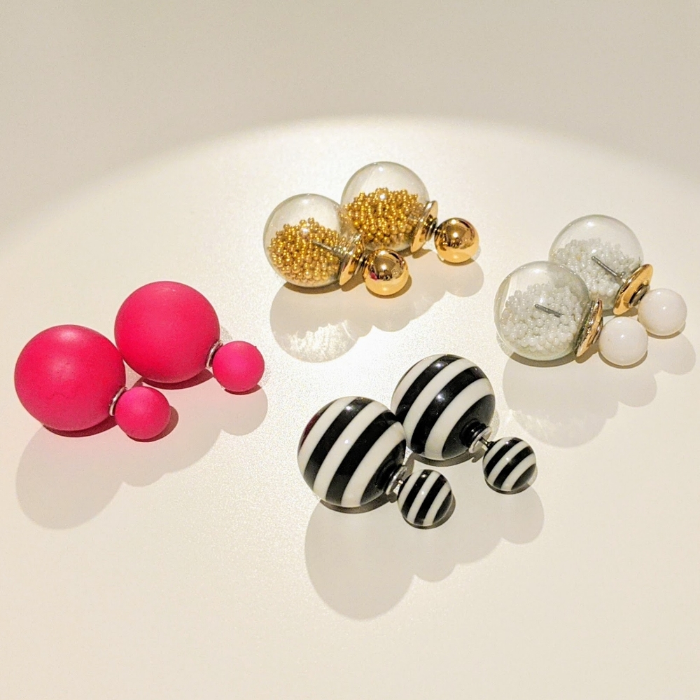 Double sided earrings. New